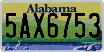 AL license plate 5AX6753