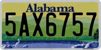 AL license plate 5AX6757