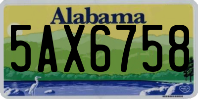 AL license plate 5AX6758
