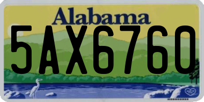 AL license plate 5AX6760