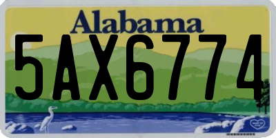 AL license plate 5AX6774
