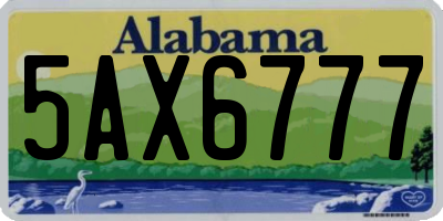 AL license plate 5AX6777