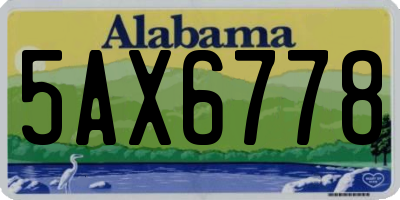 AL license plate 5AX6778