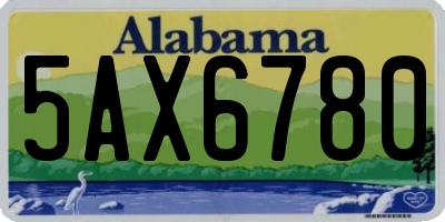 AL license plate 5AX6780