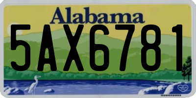 AL license plate 5AX6781