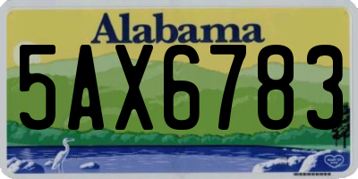 AL license plate 5AX6783