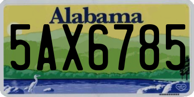 AL license plate 5AX6785