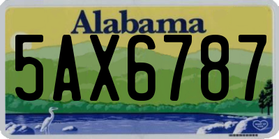 AL license plate 5AX6787