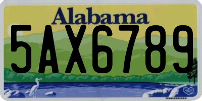 AL license plate 5AX6789