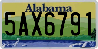 AL license plate 5AX6791