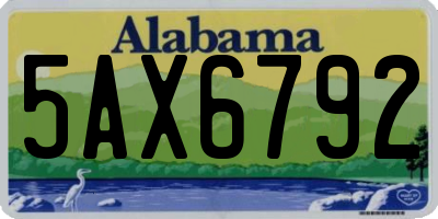 AL license plate 5AX6792
