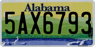 AL license plate 5AX6793