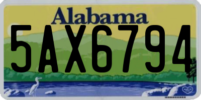 AL license plate 5AX6794