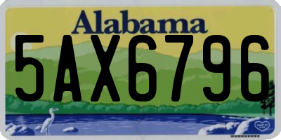 AL license plate 5AX6796
