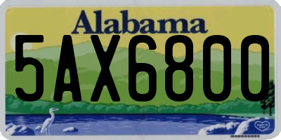 AL license plate 5AX6800