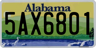 AL license plate 5AX6801