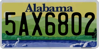 AL license plate 5AX6802