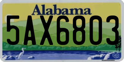 AL license plate 5AX6803