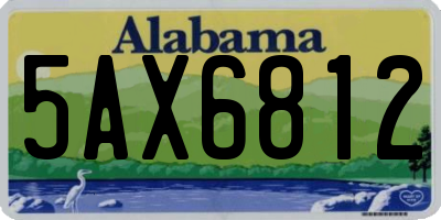 AL license plate 5AX6812