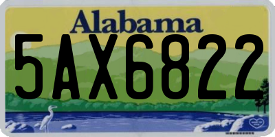 AL license plate 5AX6822