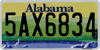 AL license plate 5AX6834