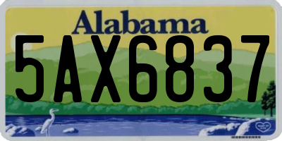 AL license plate 5AX6837