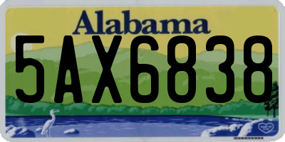 AL license plate 5AX6838
