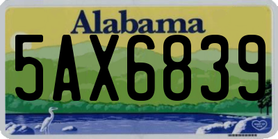 AL license plate 5AX6839