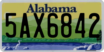 AL license plate 5AX6842