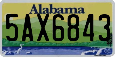 AL license plate 5AX6843