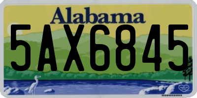 AL license plate 5AX6845