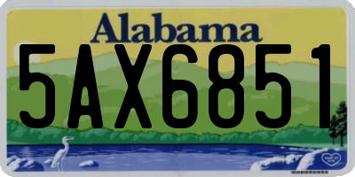 AL license plate 5AX6851