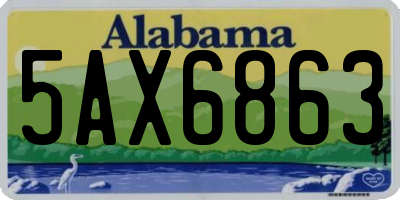 AL license plate 5AX6863