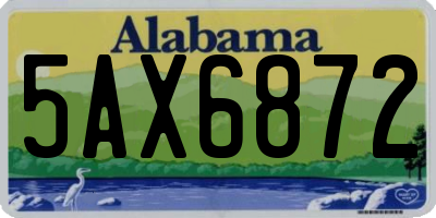 AL license plate 5AX6872