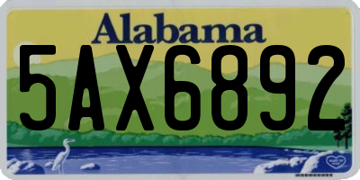 AL license plate 5AX6892