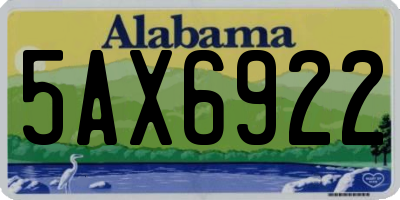 AL license plate 5AX6922