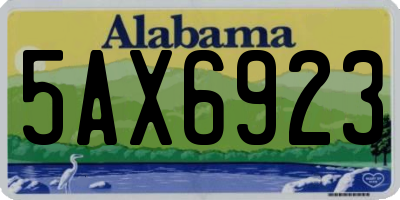 AL license plate 5AX6923