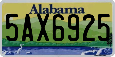 AL license plate 5AX6925