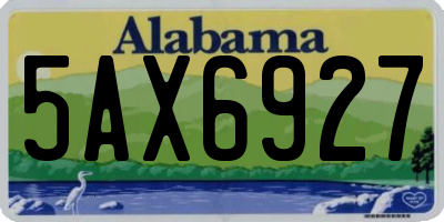 AL license plate 5AX6927