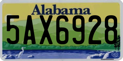 AL license plate 5AX6928