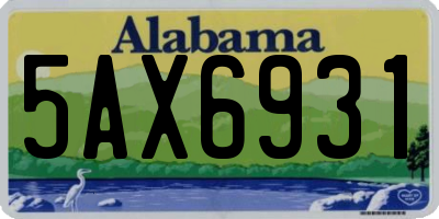 AL license plate 5AX6931