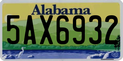AL license plate 5AX6932