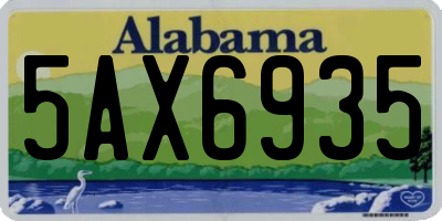 AL license plate 5AX6935