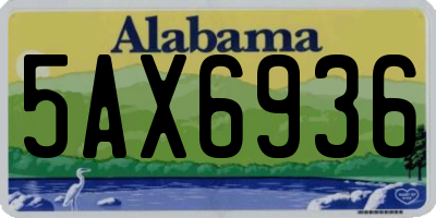 AL license plate 5AX6936