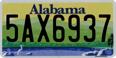 AL license plate 5AX6937