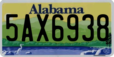 AL license plate 5AX6938