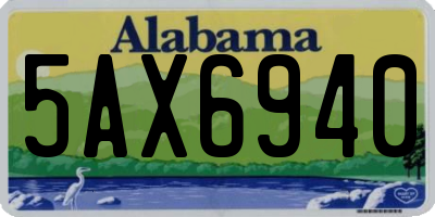 AL license plate 5AX6940