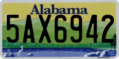 AL license plate 5AX6942