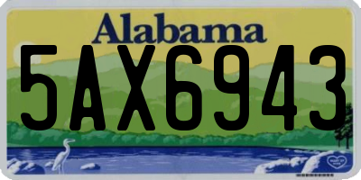 AL license plate 5AX6943