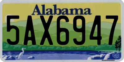 AL license plate 5AX6947